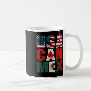 Caneca De Café Bandeira EUA Can México Futebol América do Norte T