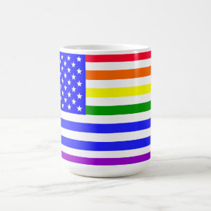 Caneca De Café Bandeira EUA Lgbt