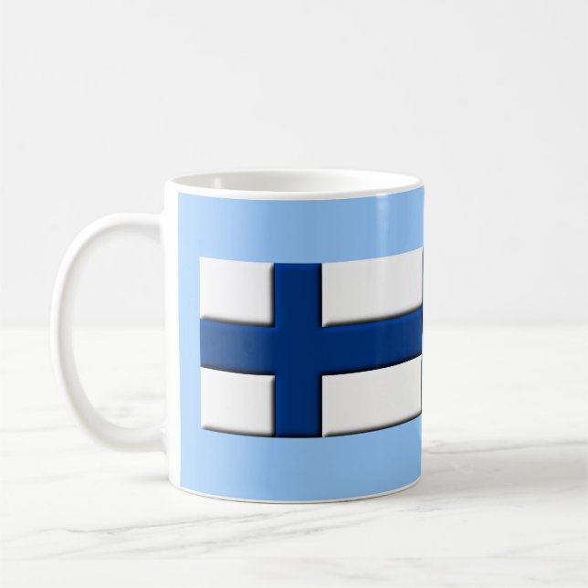 Caneca De Café Bandeira Finlandesa Suomi Mug (Esquerda)