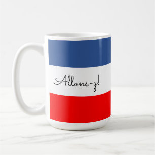 Caneca De Café Bandeira francesa Allons-y (Vamos Go)