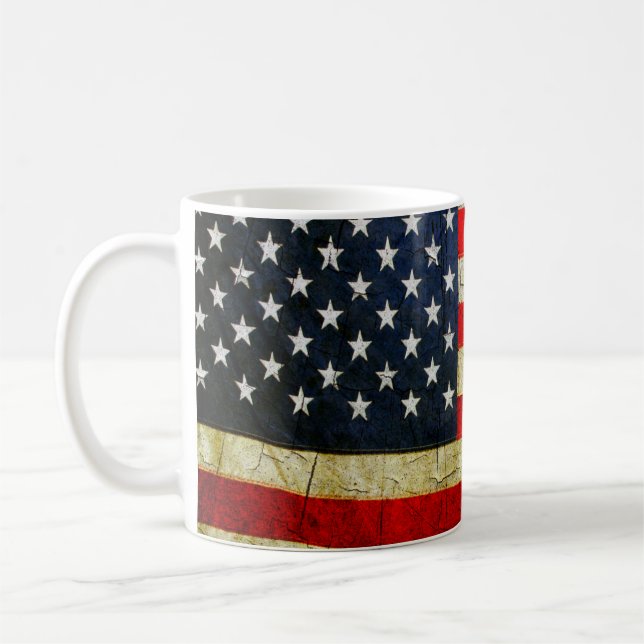 Caneca De Café Bandeira Grunge America (Esquerda)