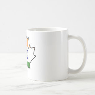 Caneca De Café Bandeira indiana em artigos canadenses da folha de