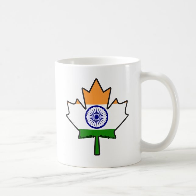 Caneca De Café Bandeira indiana em artigos canadenses da folha de (Direita)