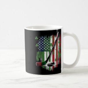 Caneca De Café Bandeira Irlandesa EUA Leprechaun Sortudo Hockey S