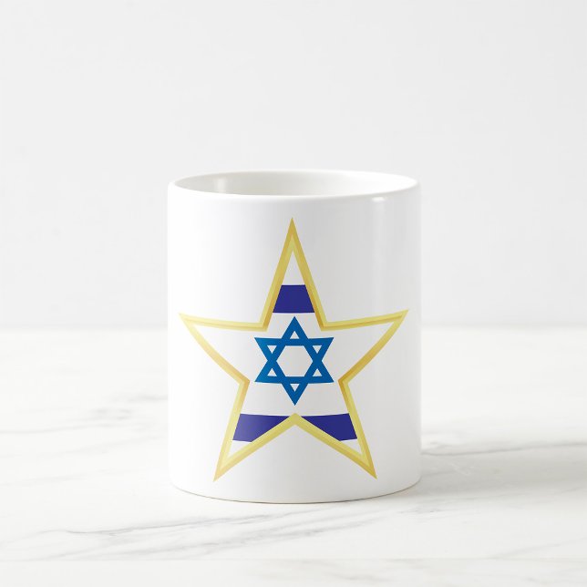 Caneca De Café Bandeira Israelense Estrela de Davi com Recorte Do (Criador carregado)