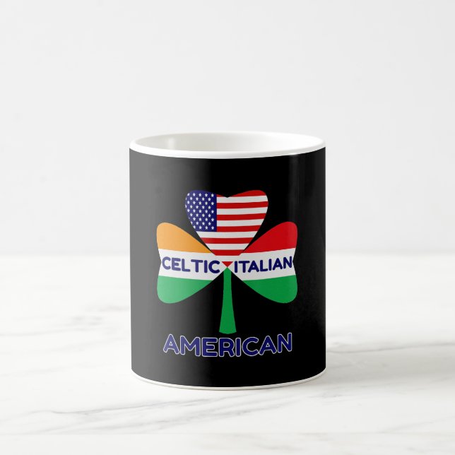 Caneca De Café Bandeira Italiana Irlandesa Americana E Shamrock C (Centro)