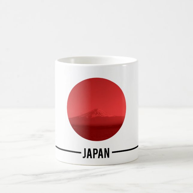 Caneca De Café Bandeira japonesa, Monte Fuji, Japão (Centro)