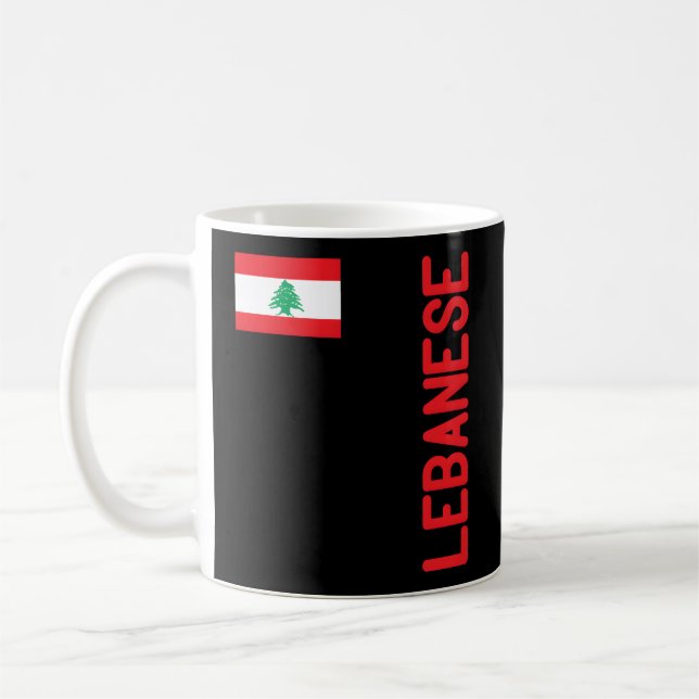 Caneca De Café Bandeira Libanesa E Raízes Libanesas (Esquerda)