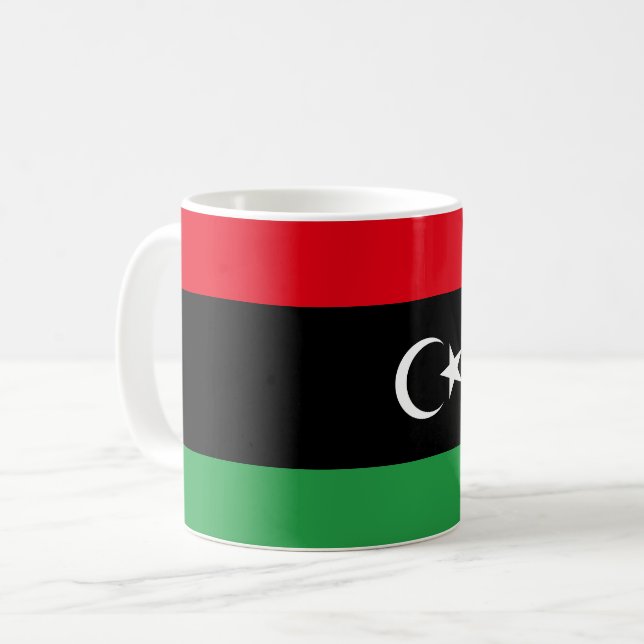 Caneca De Café Bandeira Líbia (Líbia) (Frente Esquerda)