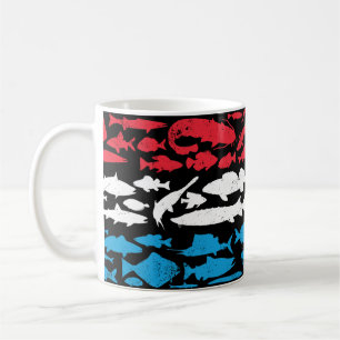 Caneca De Café Bandeira Luxemburguesa Feita de Peixe - Design de