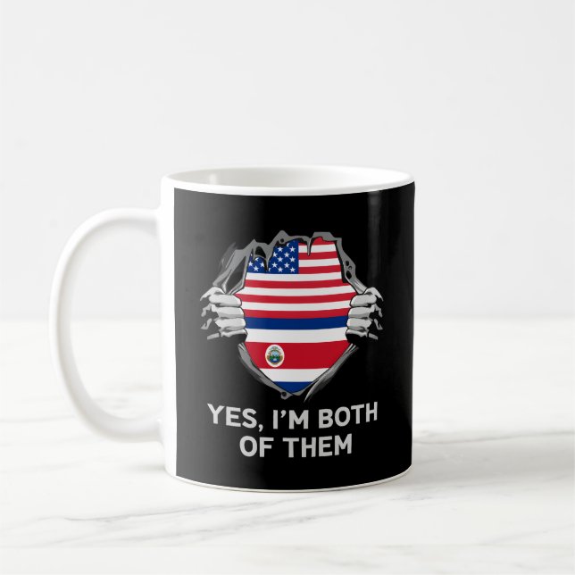 Caneca De Café Bandeira Meio-Americana Half Costa Rica Usa Costa  (Esquerda)