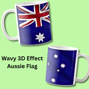 Caneca De Café Bandeira Nacional Australiana de 3D Wavy