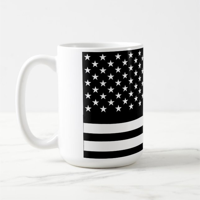 Caneca De Café Bandeira Negra e Branca Americana (Esquerda)