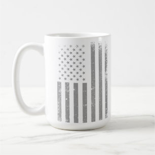 Caneca De Café Bandeira Negra Estilizada Moderna dos EUA, Abstrat