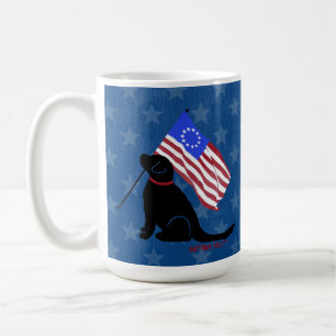 Caneca De Café Bandeira Negra Patriótica Cachorro Americano Bande