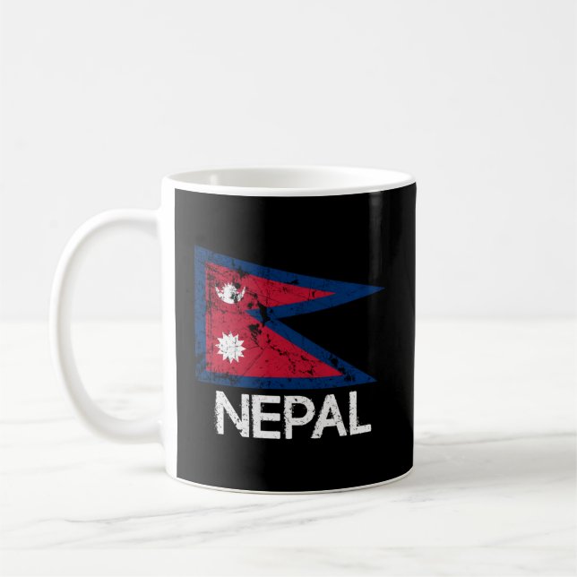 Caneca De Café Bandeira Nepalesa Feita No Nepal (Esquerda)