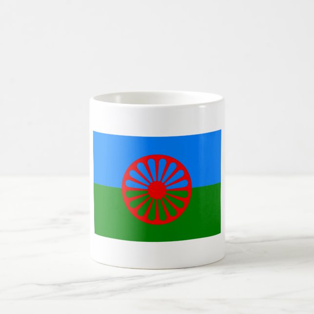 Caneca De Café Bandeira oficial do cigano do Romani (Centro)