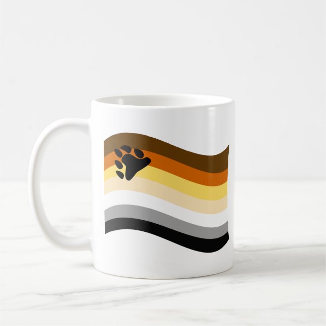Caneca De Café Bandeira Ondulada da Orgulho do Urso (Esquerda)
