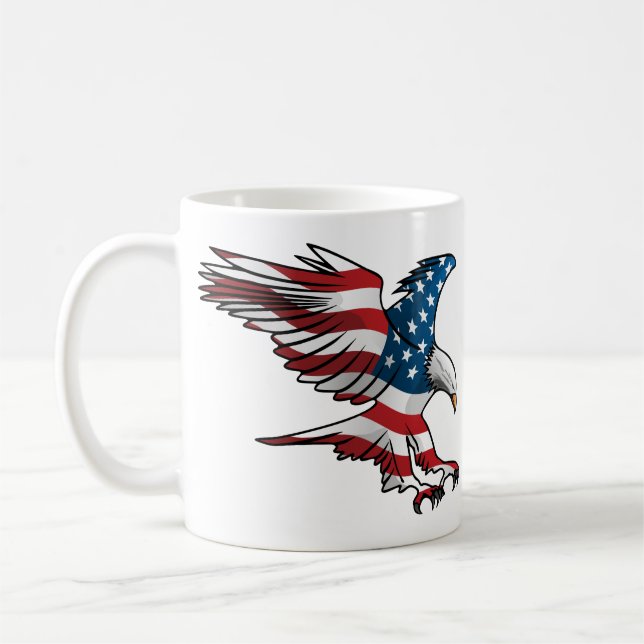 Caneca De Café Bandeira Patriótica Americana (Esquerda)