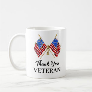 Caneca De Café Bandeira Patriótica Americana de Agradecimento aos