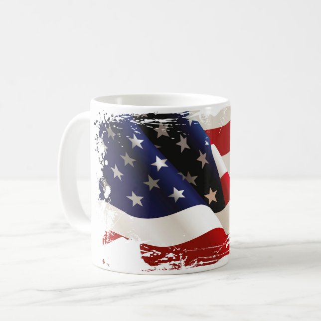 Caneca De Café Bandeira Patriótica Coffee Mug (Frente Esquerda)