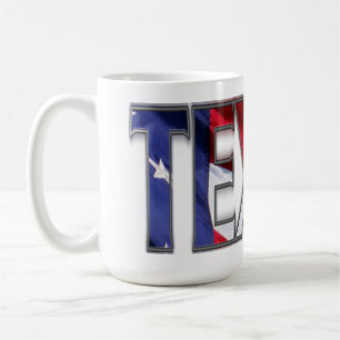 Caneca De Café Bandeira Patriótica do Texas e dos Estados Unidos
