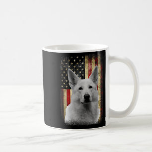 Caneca De Café Bandeira Patriótica Pastor Alemão Branco Americana