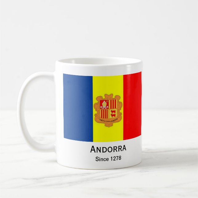 Caneca De Café Bandeira Personalizada de Andorra (Esquerda)