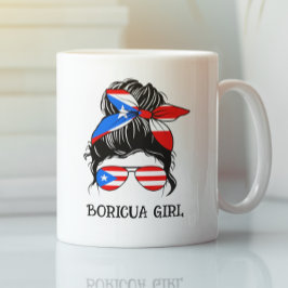 Caneca De Café Bandeira Personalizável da Boricua Girl Porto Rico