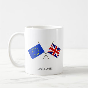 Caneca De Café Bandeira personalizável da Europa & Bandeira do Re