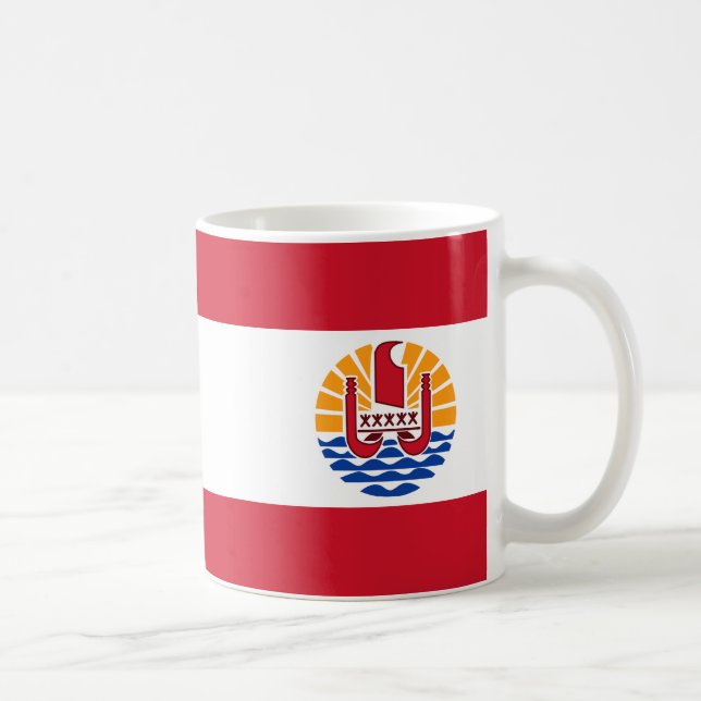 Caneca De Café Bandeira Polinésia Francesa (Direita)