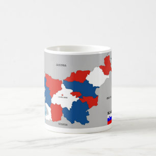 Caneca De Café bandeira política do mapa do país de slovenia
