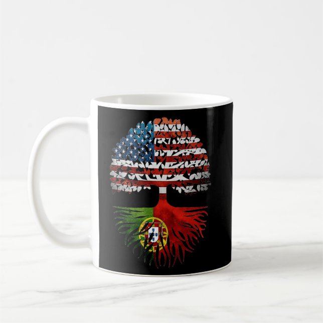 Caneca De Café Bandeira Portuguesa das Raízes Americanas Cultivad (Esquerda)