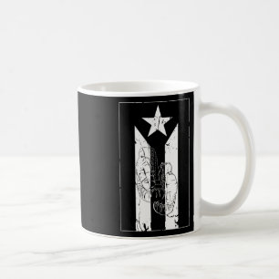 Caneca De Café Bandeira Preta E Branca De Porto Rico Com Luva De