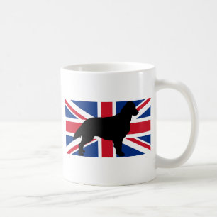 Caneca De Café bandeira revestida lisa da silhueta do retriever