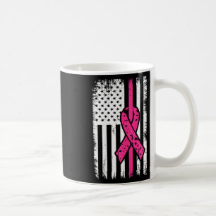 Caneca De Café Bandeira Rosa Mês de consciência do câncer de mama