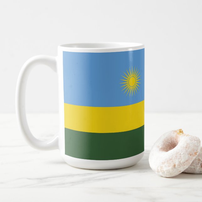Caneca De Café Bandeira Ruanda (Com Donut)
