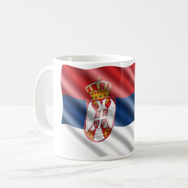 Caneca De Café Bandeira sérvia (Frente Esquerda)