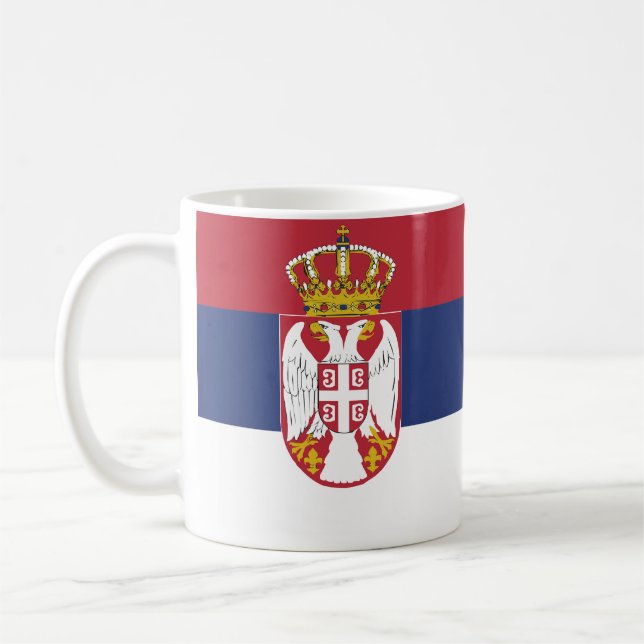 Caneca De Café Bandeira Sérvia (Esquerda)