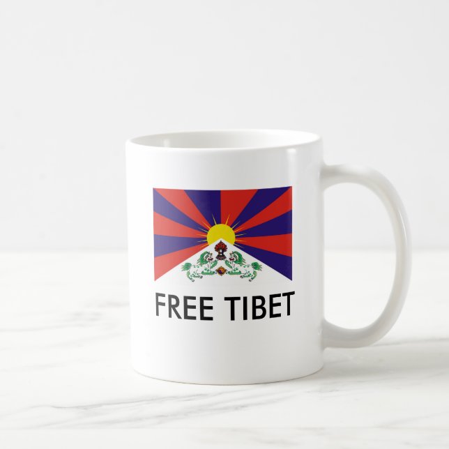 Caneca De Café Bandeira tibetana, TIBET LIVRE (Direita)