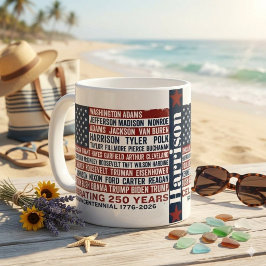 Caneca De Café Bandeira tipográfica dos Presidentes dos EUA, 250