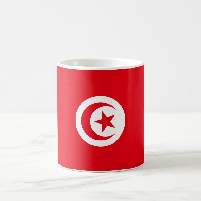 Caneca De Café Bandeira Tunisina (Tunísia) (Crescente Islâmica) (Centro)