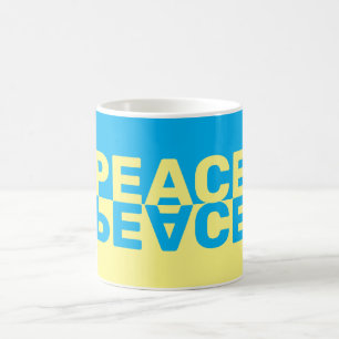 Caneca De Café Bandeira ucraniana com cartas de paz