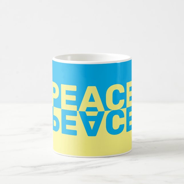 Caneca De Café Bandeira ucraniana com cartas de paz (Centro)