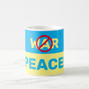 Caneca De Café Bandeira ucraniana com paz e não guerra!