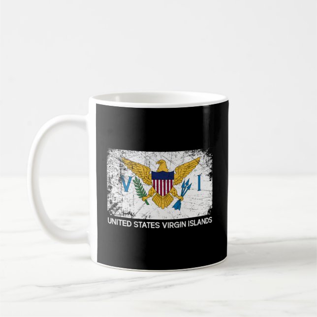 Caneca De Café Bandeira Usvi Feita Nas Ilhas Virgens Dos Eua (Esquerda)