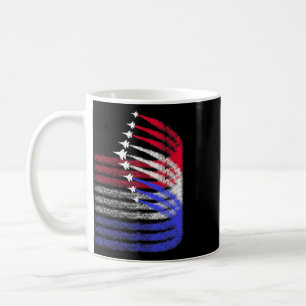 Caneca De Café Bandeira Vermelha Branca Azul Patriótica Dos EUA J
