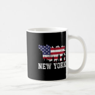 Caneca De Café Bandeira vintage da cidade de Nova York Nyc Paisag