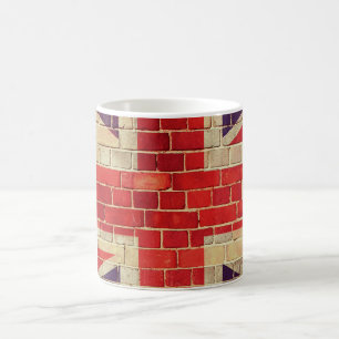 Caneca De Café Bandeira Vintage do Reino Unido numa parede de tij