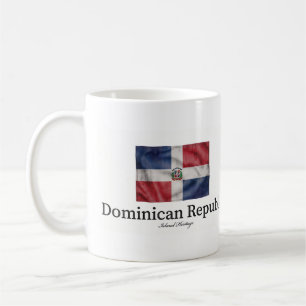 Caneca De Café Bandeira Vintage Dominicana Patrimônio Caribenho
